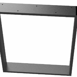 adam Al-Dorani - Metalowa rama w kształcie kwadratu, z widocznymi otworami montażowymi na górnej belce, prezentowana na białym tle.