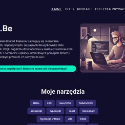 Prosta strona wizytówka z sekcją bloga, używająca zbudowany od podstaw temat wordpress w opraciu o projekt graficzny