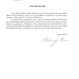 Referencje - pozyskanie dotacji z LGD na rozwój działalności