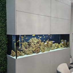 ARETE Sylwia Konieczna - Zabudowa akwarium wykonana z materiału odpornego na działanie wilgoci.