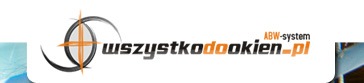 Logo firmy ABW-system Wszystko do okien .pl z pomarańczowo-szarym symbolem celownika.