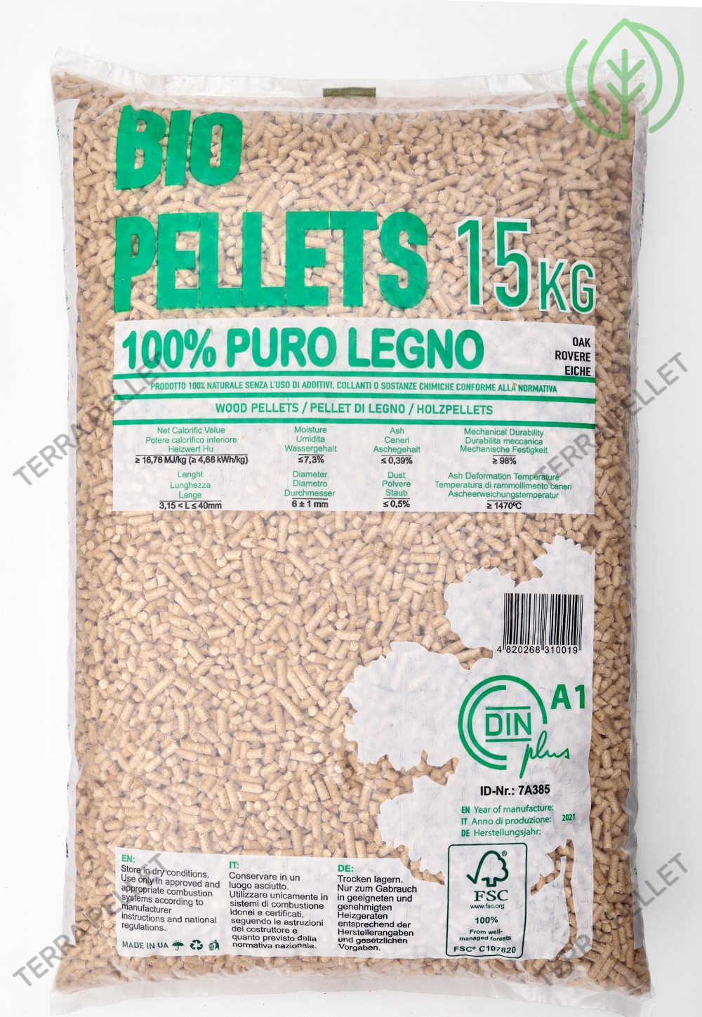 'BIO Pellets' - zdjęcie 1/3 - 100% sosna - certyfikat DINplusA1 - z trociny stolarskiej, najwyższa jakość