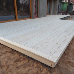 Taras z deski jodłowej. Realizacja 2018r