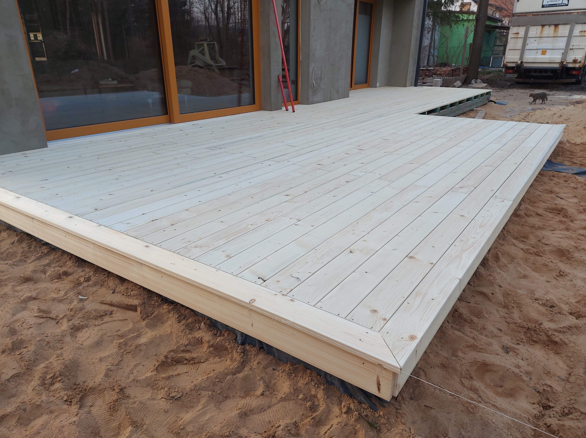 Taras z deski jodłowej. Realizacja 2018r