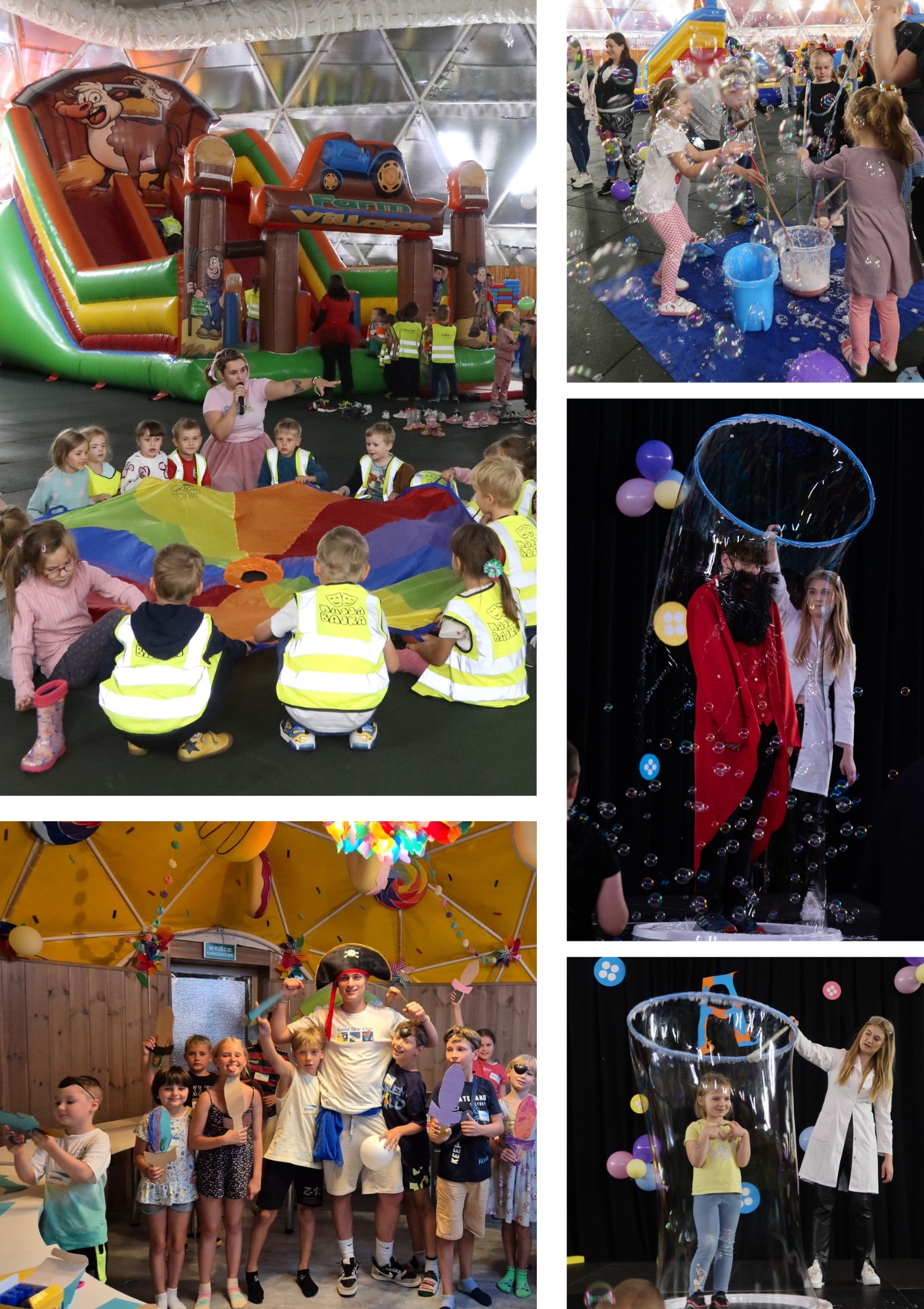 Animacje, giga bańki, zabawy.