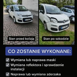 Naprawy bezgotówkowe 
Blacharstwo i lakiernictwo 
Wynajem z OC i AC 
