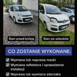 Naprawy bezgotówkowe Blacharstwo i lakiernictwo Wynajem z OC i AC