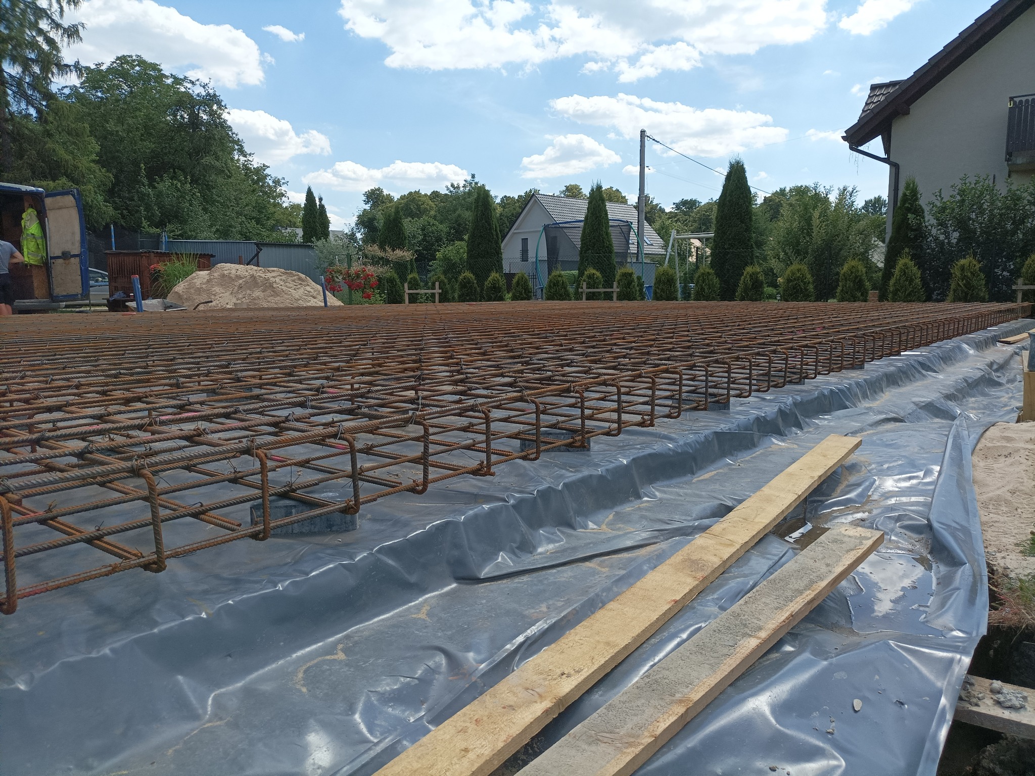 zbrojenie płyty fundamentowej - podwójna siatka (tereny górnicze)