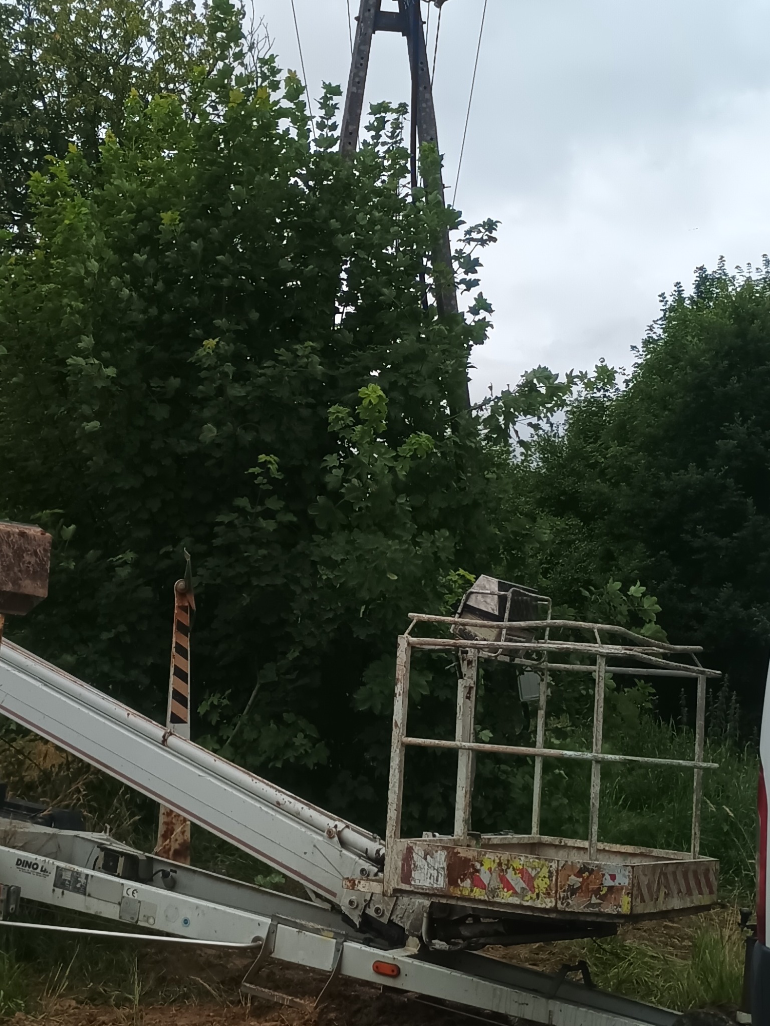 Prace podnośnikiem.