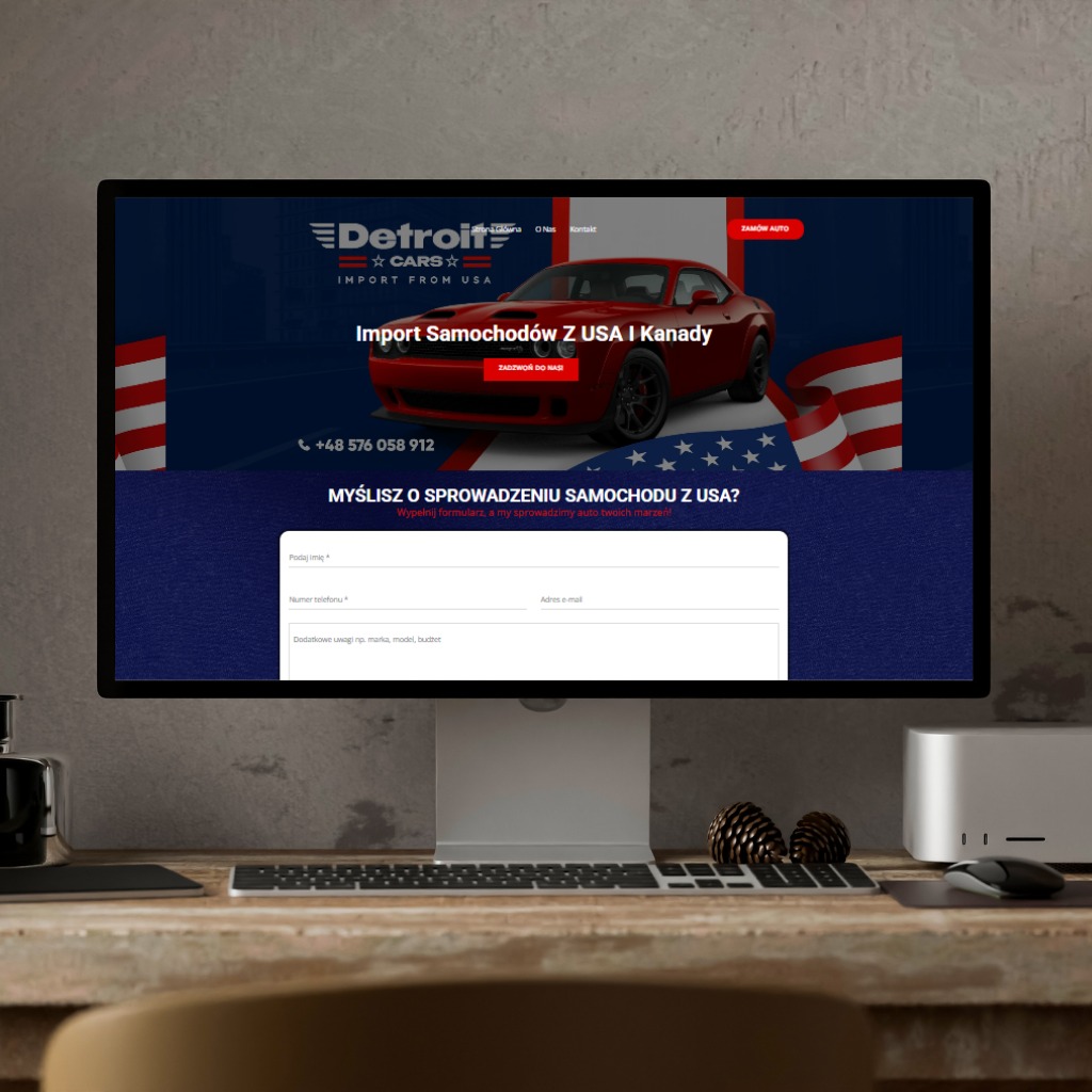 Strona Internetowa dla firmy zajmującej się sprowadzaniem samochodów z USA oraz Kanady.
