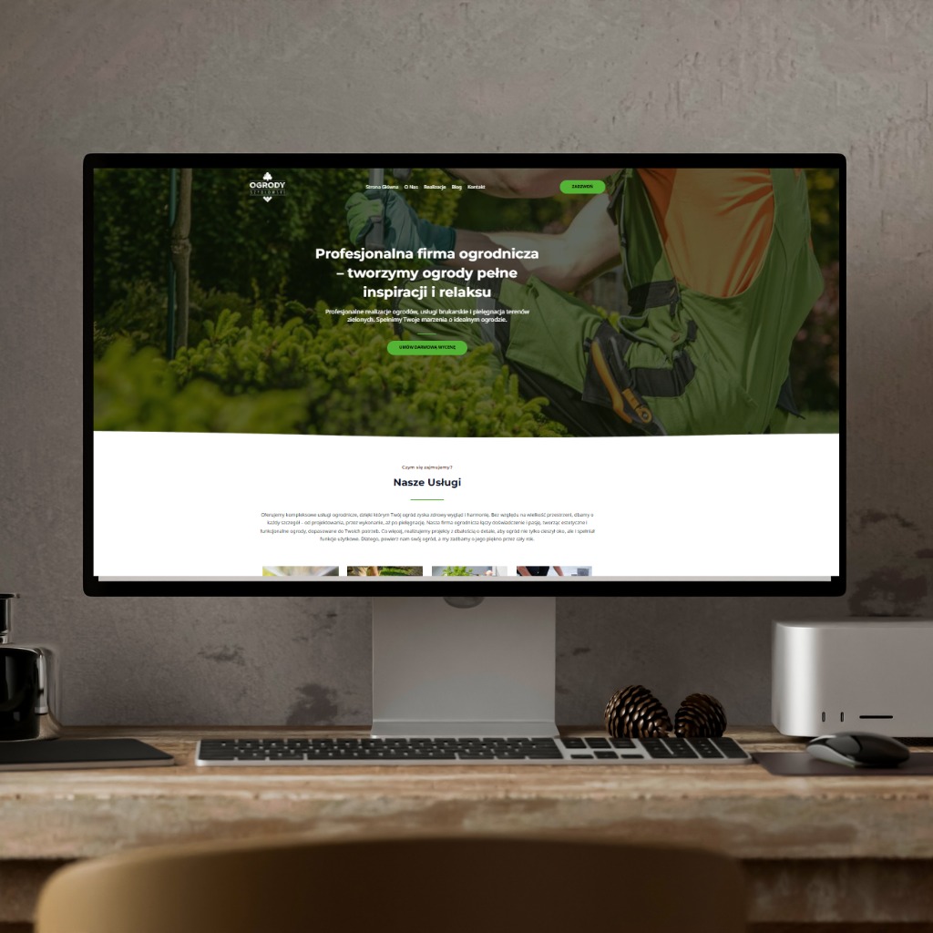 Strona Internetowa dla firmy zajmującej się ogrodami oraz tarasami.