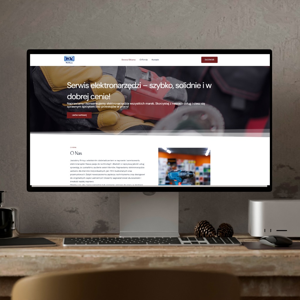 Strona Internetowa dla firmy zajmującej się wynajmem oraz serwisem elektronarzędzi.