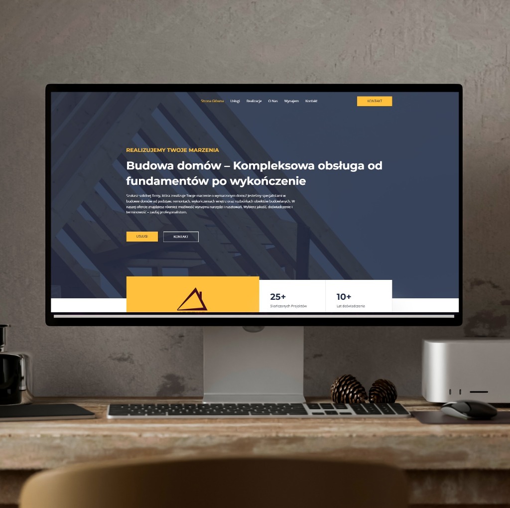 Strona Internetowa dla firmy zajmującej się budownictwem.