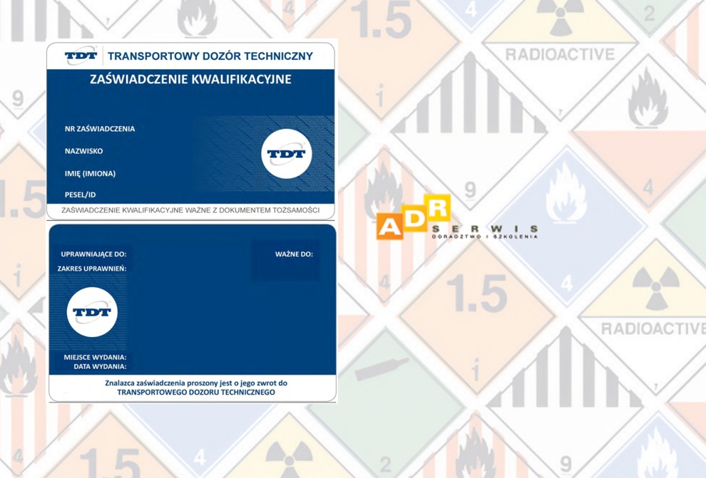 Kurs UNO - TDT - nalewaki - napełnianie zbiorników transportowych - zaświadczenie TDT
