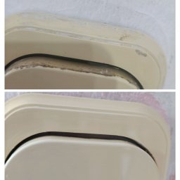 F.U BLASK CZYSTOŚCI PAULINA CHĄDZYŃSKA - Porównanie stanu włącznika światła przed i po czyszczeniu: widoczna różnica w usunięciu zabrudzeń i osadów wokół ramki i przycisku.