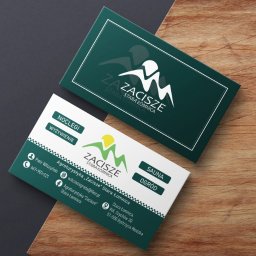 Mikołaj Stępień - Dwie wizytówki agroturystyki 'Zacisze Stara Łomnica' na drewnianym i grafitowym tle. Jedna w kolorze ciemnozielonym z białym logo, druga biała z zielonymi elementami i danymi kontaktowymi.