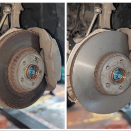 Tarcza hamulcowa przed i po toczeniu