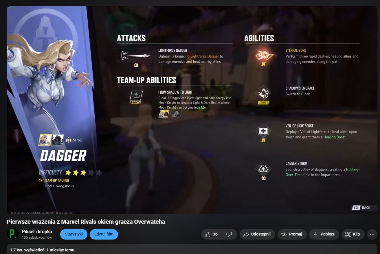 Materiał o Marvel Rivals na potrzeby kanału Piksel i Kropka.