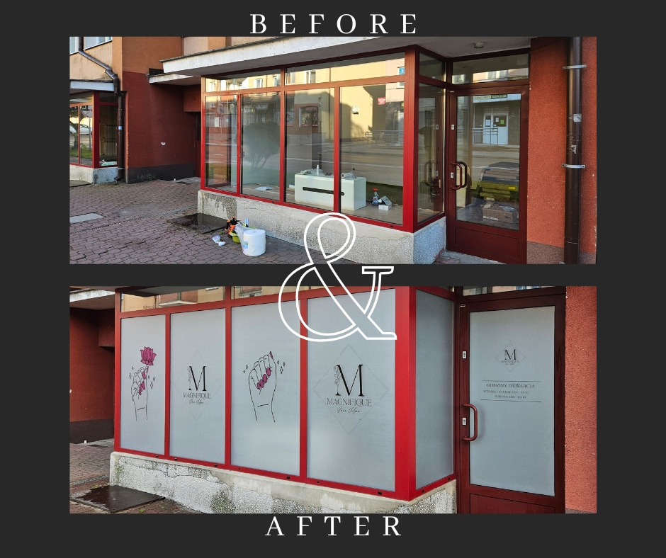 Oklejanie witryn reklamowych