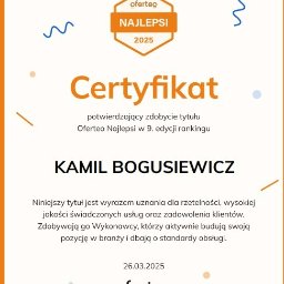 Certyfikat Oferteo Najlepsi.