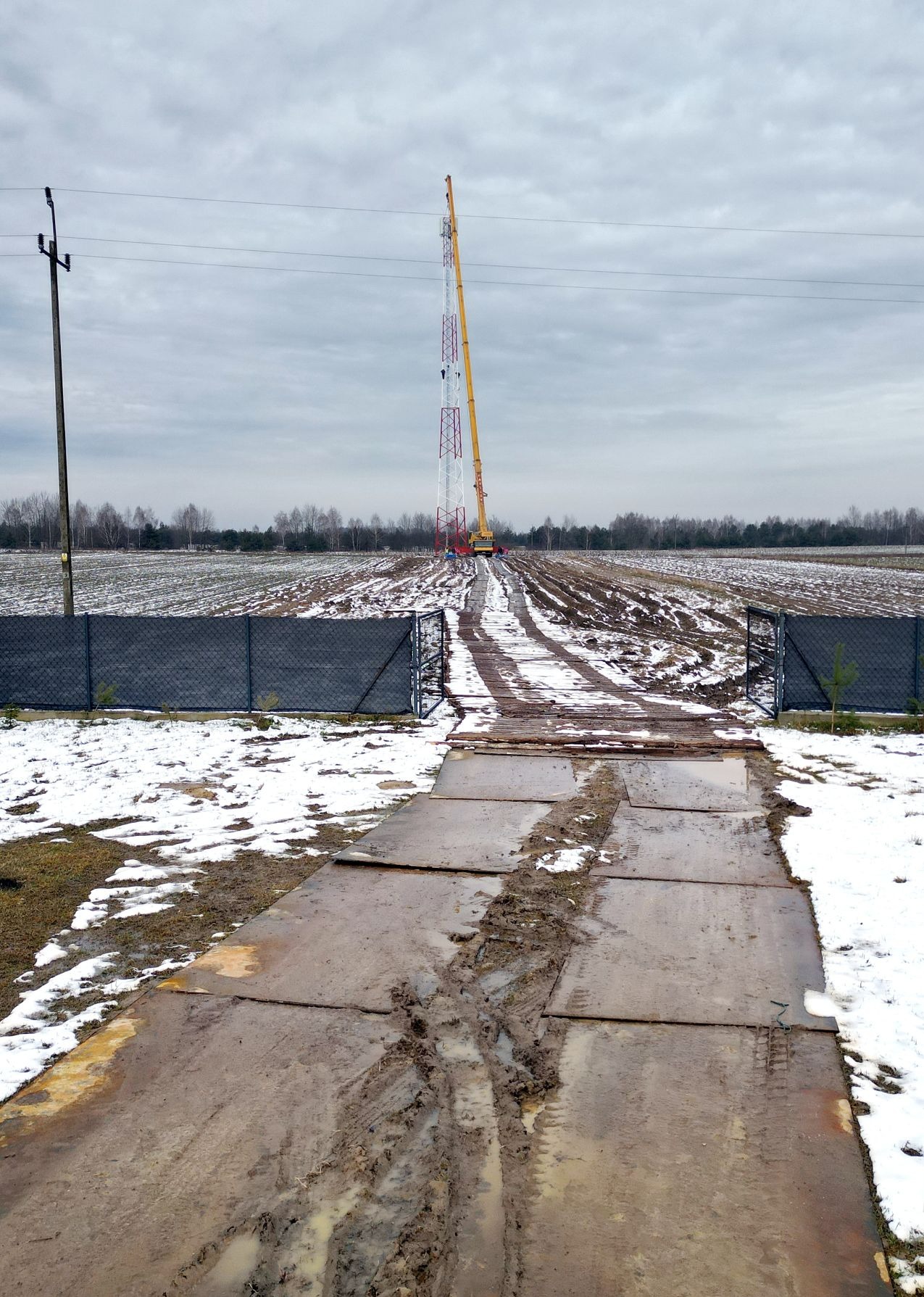 Droga dojazdowa do masztu telekomunikacyjnego w miejscowości Rokitno.