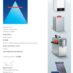 Certyfikat upoważnia mnie do montażu stacji zmiękczające wodę Aquastilla