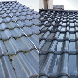 Mycie dachu przed/po