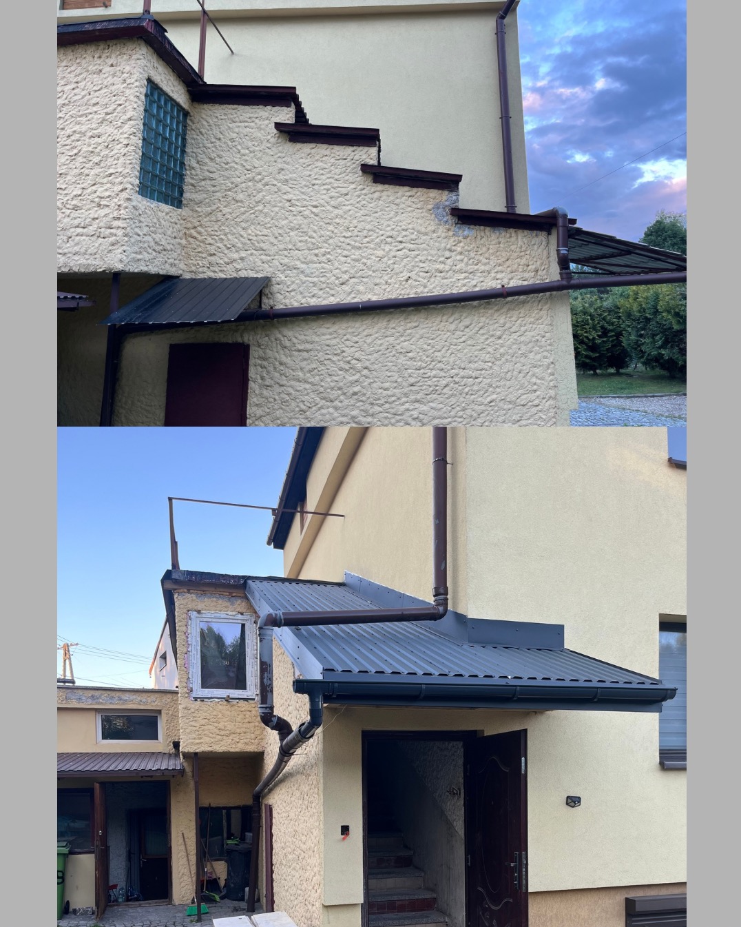 Przebudowa dachu na klatce schodowej.