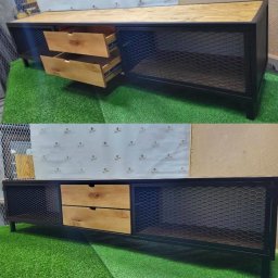 Self Made - Damian Greiss - Komoda pod tv z szufladami i blatem wykonanym z litego drewna