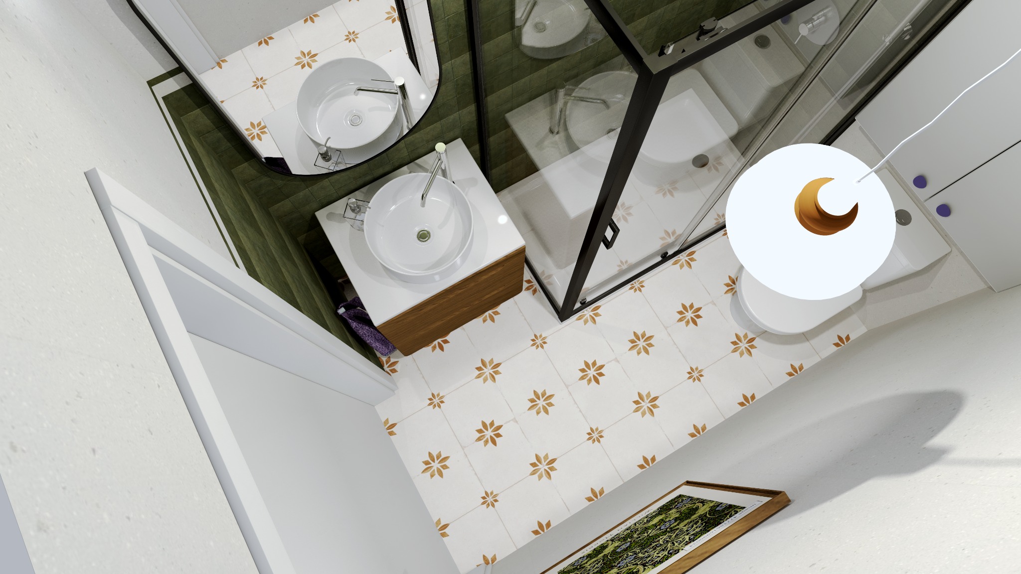 Projekt łazienki w mieszkaniu na Starym Mokotowie