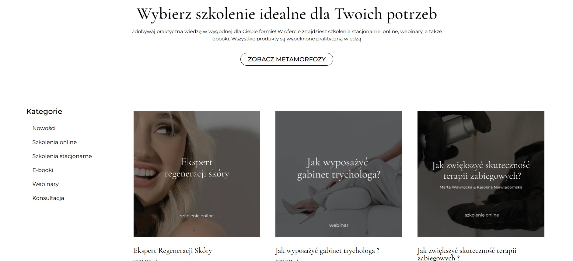 Sklep internetowy zintegrowany z platfromą szkoleniową