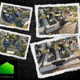 Kompozycja zdjęć nagrobków z kostki brukowej na cmentarzu, otoczonych zielenią i kwiatami, prezentowanych w formie kolażu z efektem postarzenia.