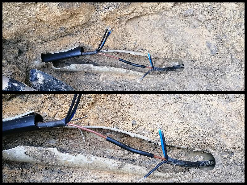 naprawa przerwanego kabla