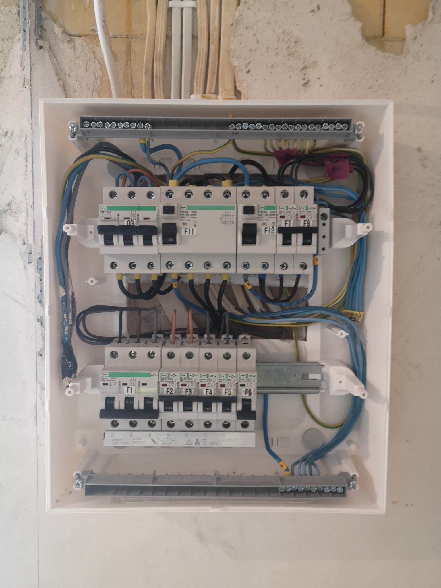 Montaż i podłączenia rozdzielni elektrycznej w lokalu usługowym.