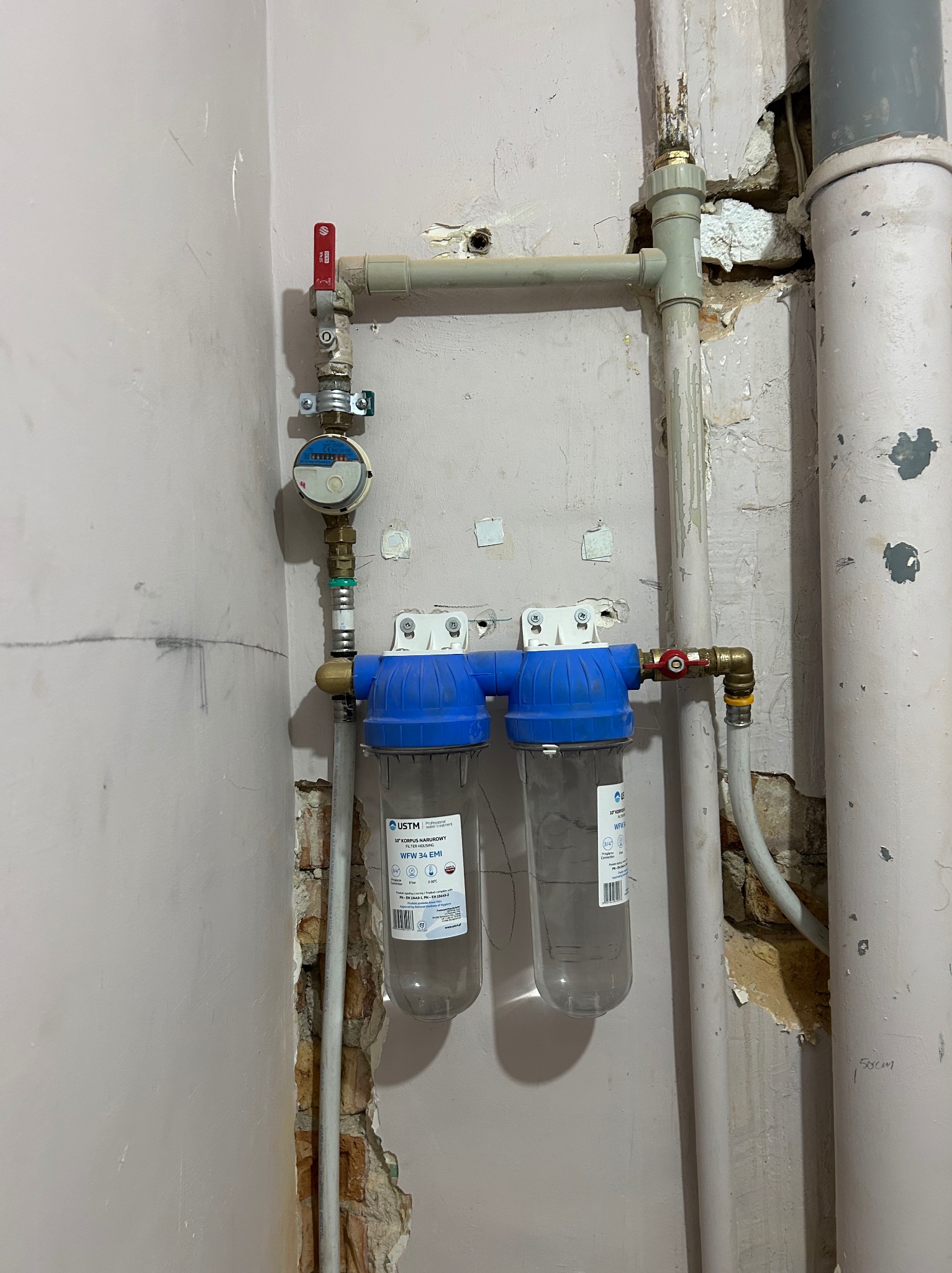 Przeniesienie licznika oraz montaż filtrów