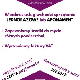 KingaClean - Grafika reklamowa Kinga Clean: sprzątanie jednorazowe lub abonament, zapewniamy środki do mycia, wystawiamy faktury VAT. Współpraca to czysta przyjemność! Skontaktuj się już dziś!