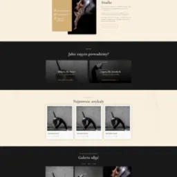 Projekt strony internetowej studia tańca Endorfina Dance Studio z nagłówkiem 'Taniec i Endorfiny - połączenie, które pokochasz!', sekcją 'O nas' z tancerką w ruchu, ofertą zajęć dla dzieci...