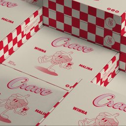 Projekt opakowania naturalnych pralinek o smaku białej czekolady z maliną