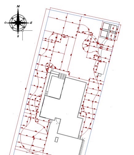 Szkic tyczenia rabat