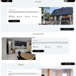 Strona internetowa z rezerwacją pokoi, domków i apartamentów na mazurach.