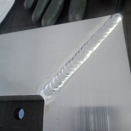 Metoda TIG, materiał AL grubość 3mm.