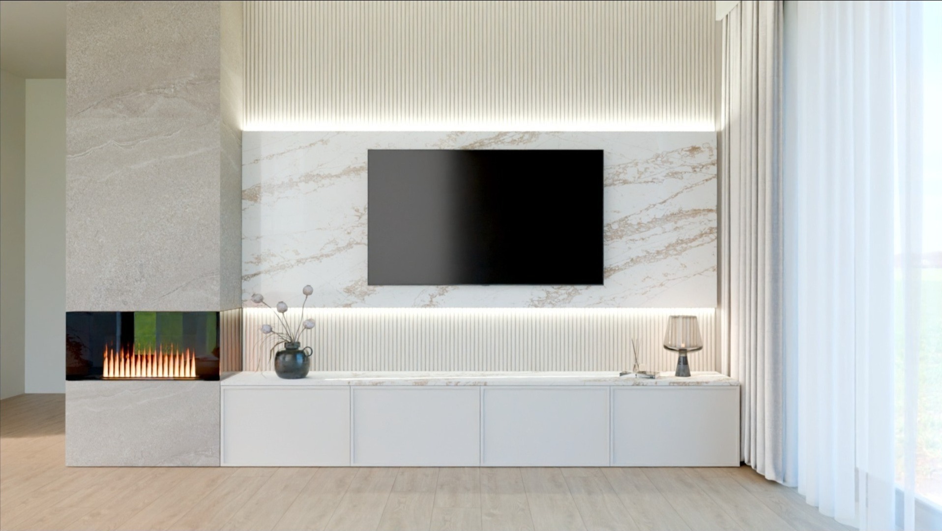 Projekt wnętrza salonu