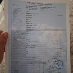 Skan świadectwa egzaminu spawacza z danymi osobowymi, numerem certyfikatu, datą ważności i zakresem uprawnień, wydane przez SLV Berlin-Brandenburg.