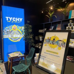 Stoisko targowe dla Miasta Tychy. Targi Książki 2024 w MCK Katowice.