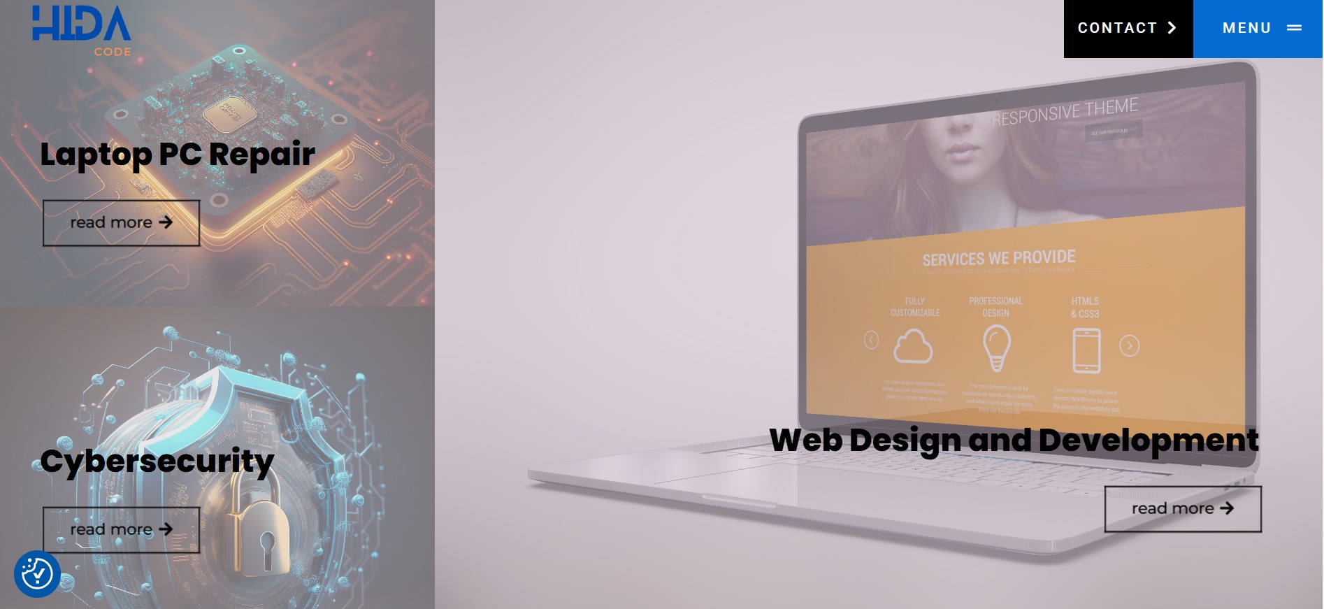 Moj projekt i wykonanie strony hidacode