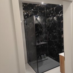 Kabina prysznicowa ze szkła antisol grafit 8 mm z czarnymi okuciami 