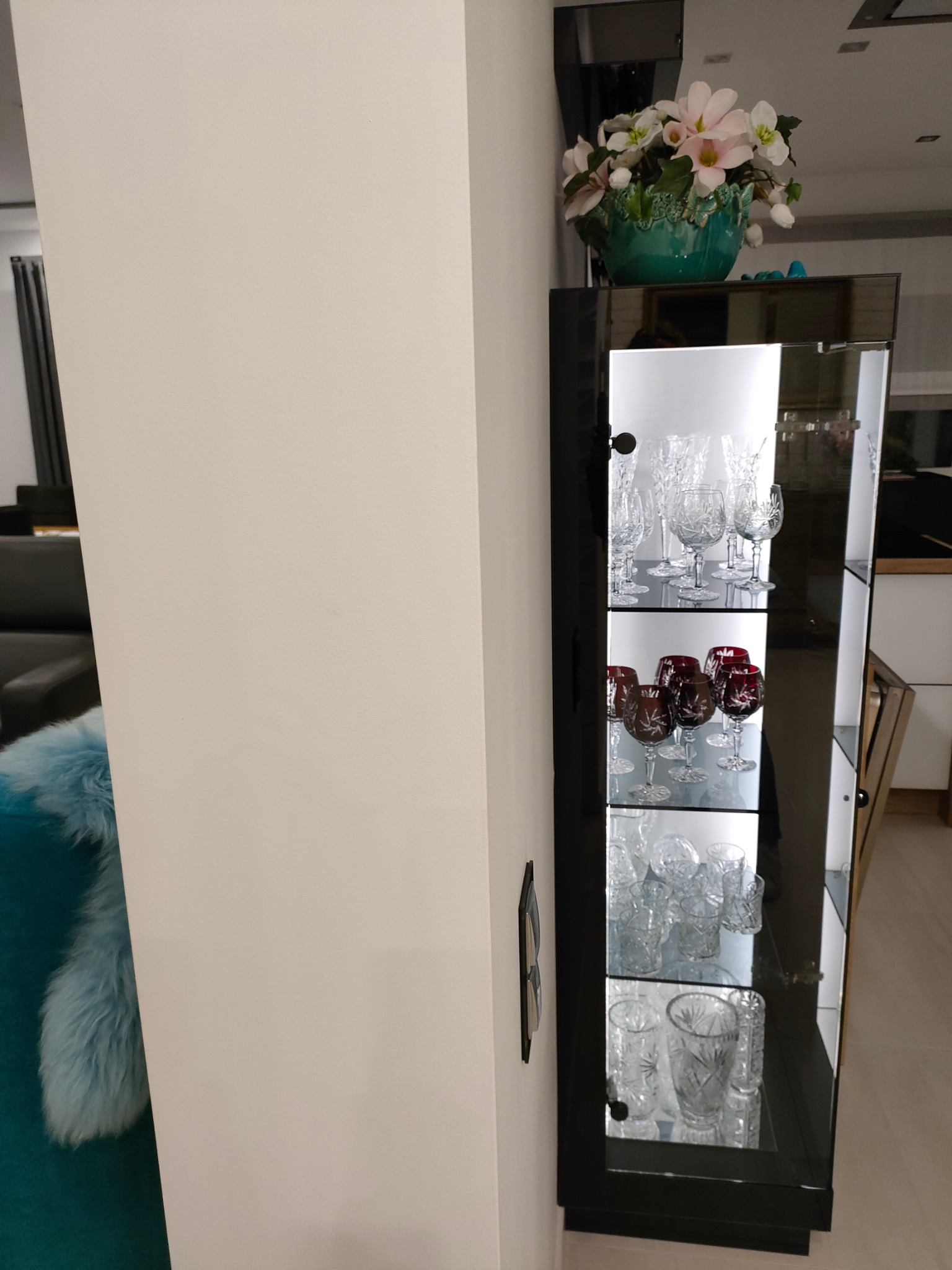 Witryna szklana z podświetleniem LED