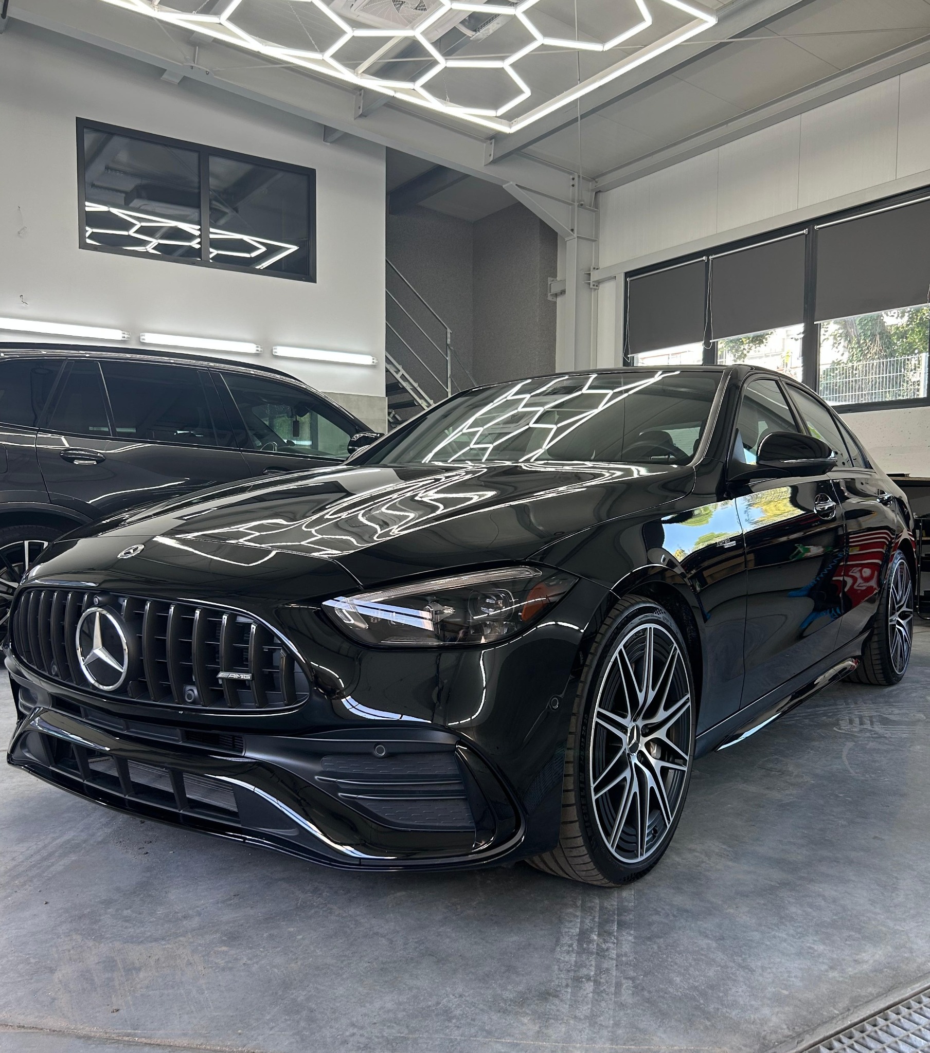 MERCEDES C43 AMG- Zabezpieczenie lakieru bezbarwną folią ochronną PPF