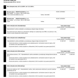 Polisa OC Biura Rachunkowego w okresie 12/2024 do 12/2025 