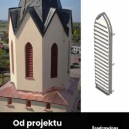 Stalowe żaluzje kościoła w Wiskitkach